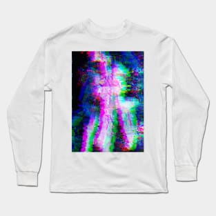 Rainbow Glitch Abstract v5 Long Sleeve T-Shirt